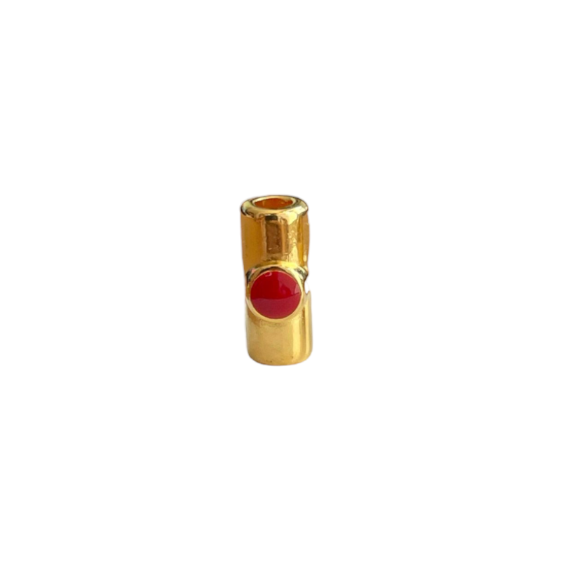 Perles tubes en zamak doré avec émail | 2 couleurs disponibles, 10x4mm x1