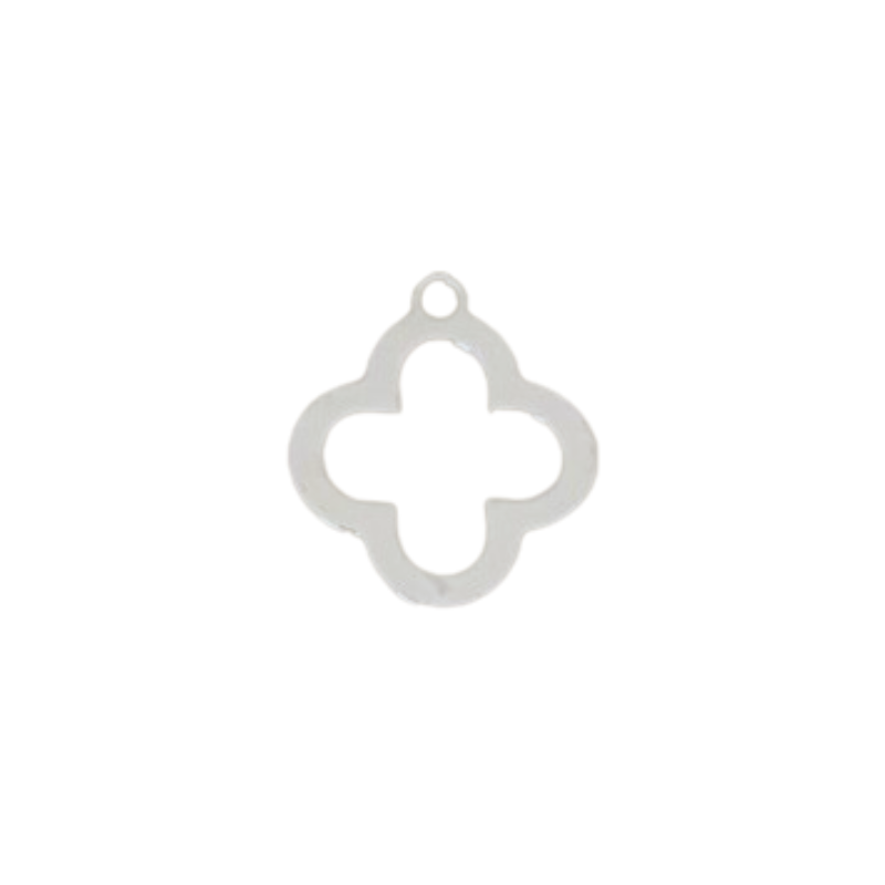 Breloque trèfle évidé finition A925, 10 micron 12x11mm x1