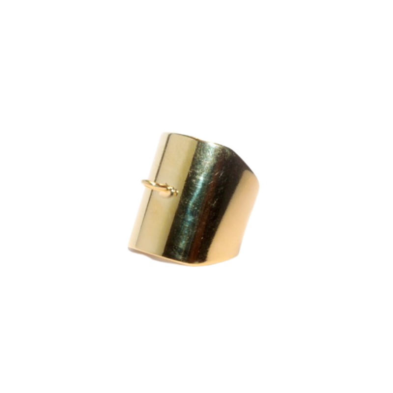 Bague ajustable 1 anneau 20 mm dorée à l'or fin 24K, 1 micron x1