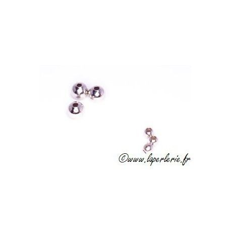 Perles métal rondes 2.2mm ARGENTÉ x100  - 1
