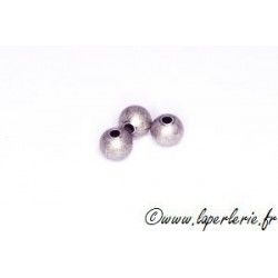 Perles métal rondes 4mm ARGENTÉ VIEILLI x10