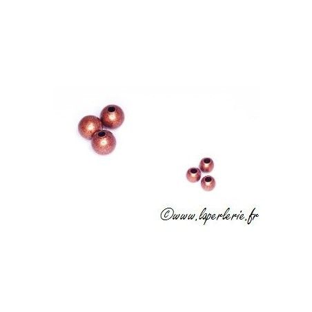 Perles métal rondes 4mm CUIVRE VIEILLI x10