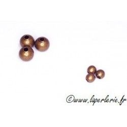 Perles métal rondes 4mm LAITON VIEILLI x10