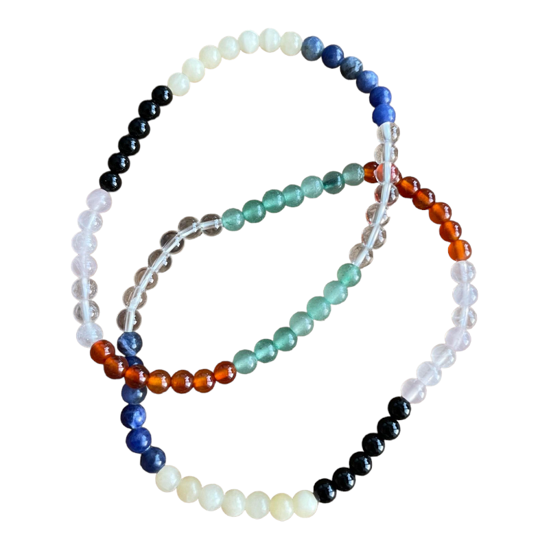 Bracelet ronde 4mm - 7 CHAKRAS 18cm x1