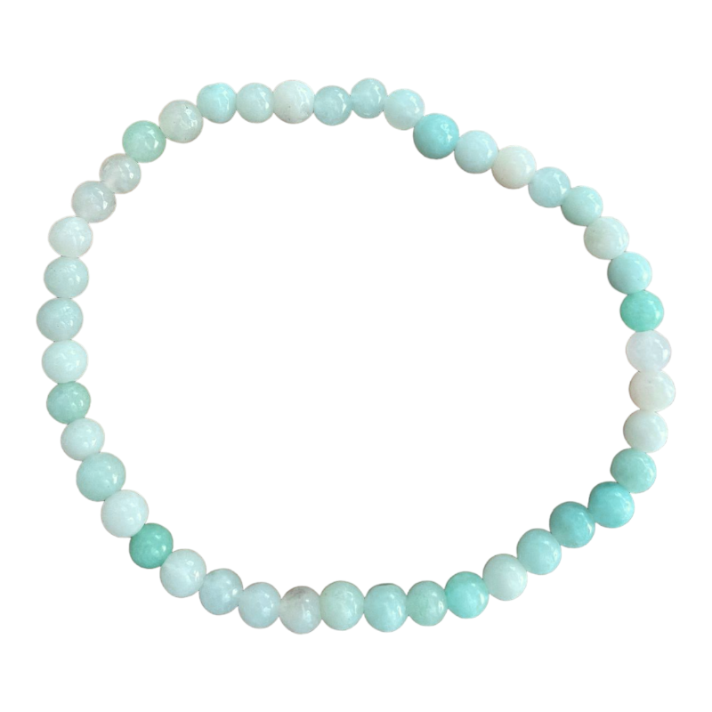 Bracelet Perle Ronde 4mm, Fil de 18cm en Amazonite x1