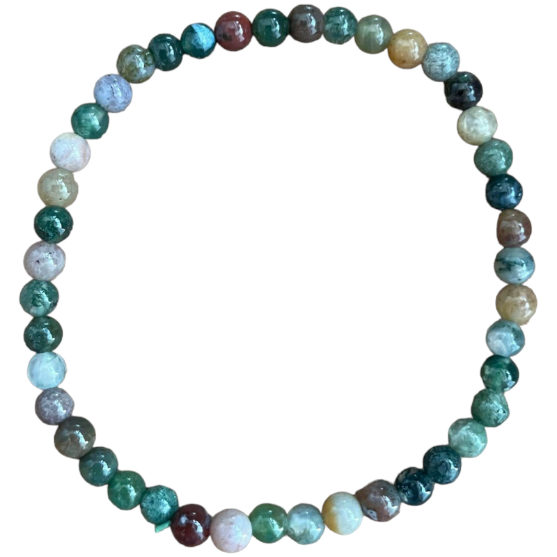 Bracelet Perle Ronde 4mm, Fil de 18cm en Agate Mix x1