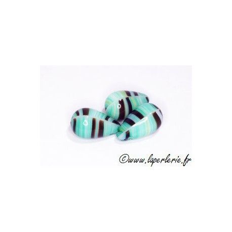 Goutte 9X15mm VERT NOIR BLANC x10  - 1