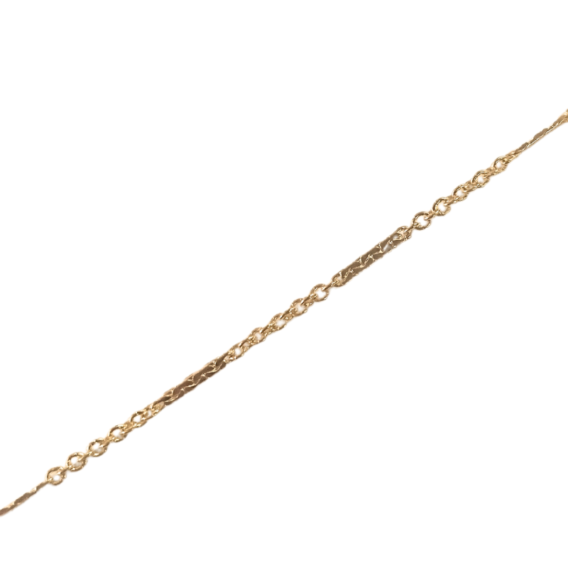Chaine fine maille forçat et façon serpentine en Gold Filled x20cm