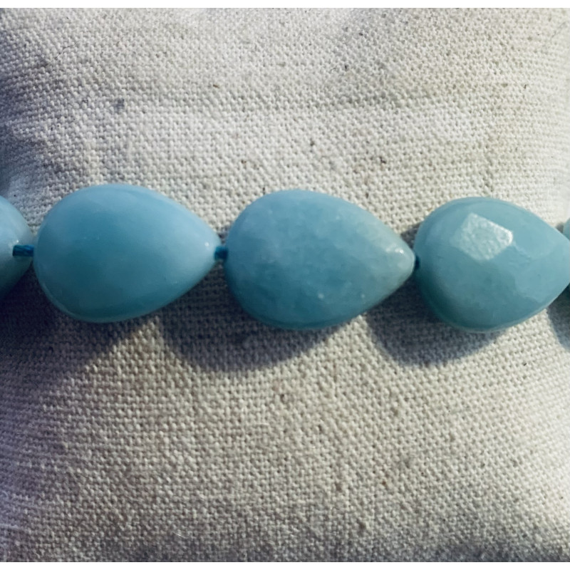 Goutte facettée 13x18x5 Amazonite X1