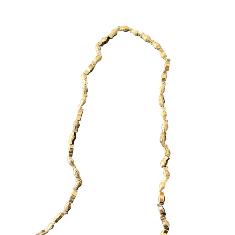 Poisson hématite doré 8x4mm fil de 40 cm X1