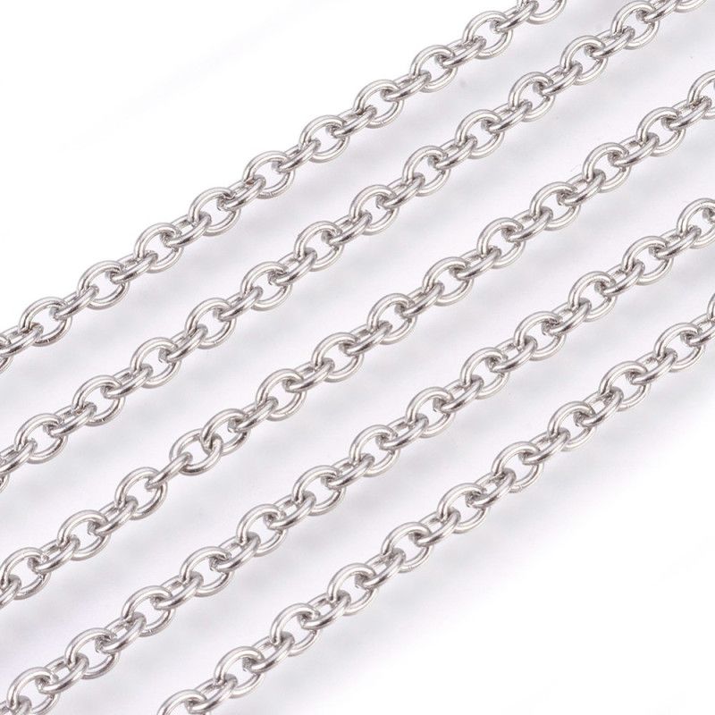 Chaîne maille ovale en acier inoxydable 304 4x3x0.8mm x1m