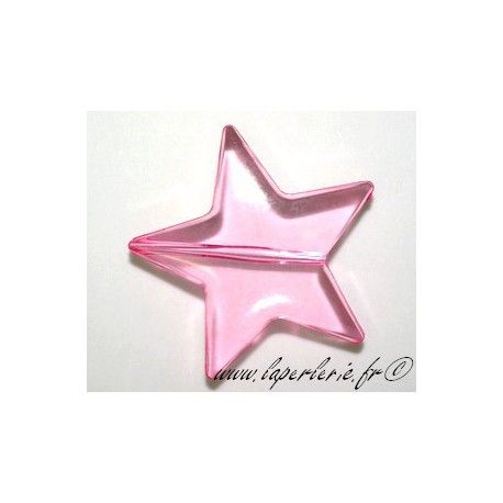 Etoile polyester 15mm ROSE x4  - 1