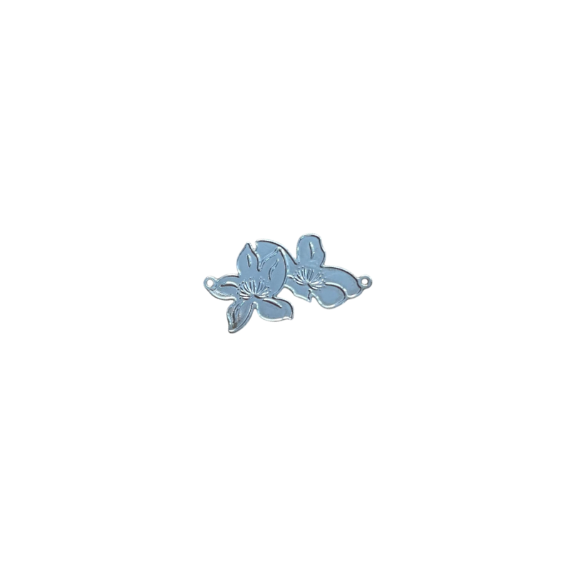 Intercalaire fleurs finition Argent 925 10 microns - 28x15mm X1