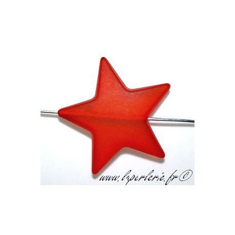 Etoile polyester 15mm dépolie  ROUGE x4  - 1