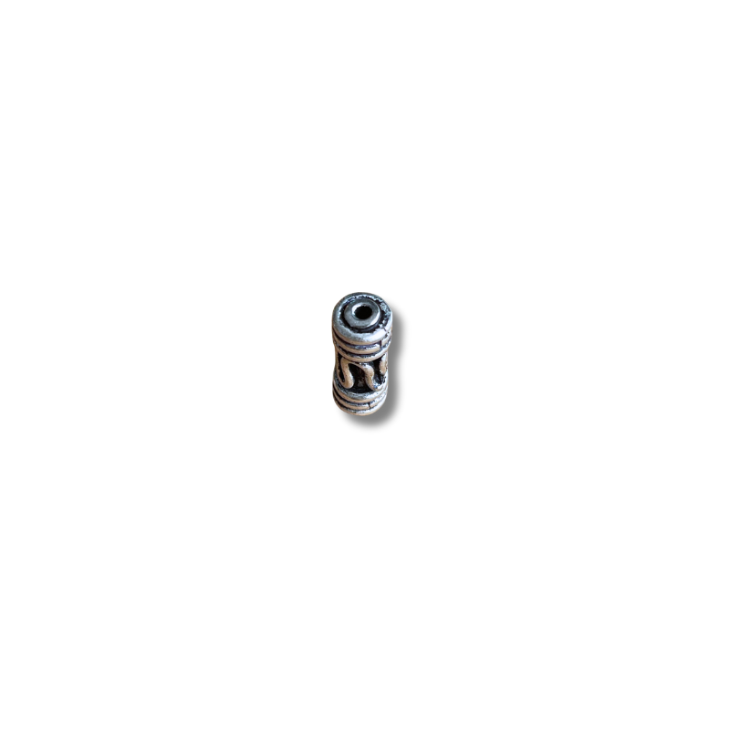 Perle en argent 925 tube décoré - 11.5x4.5mm X1