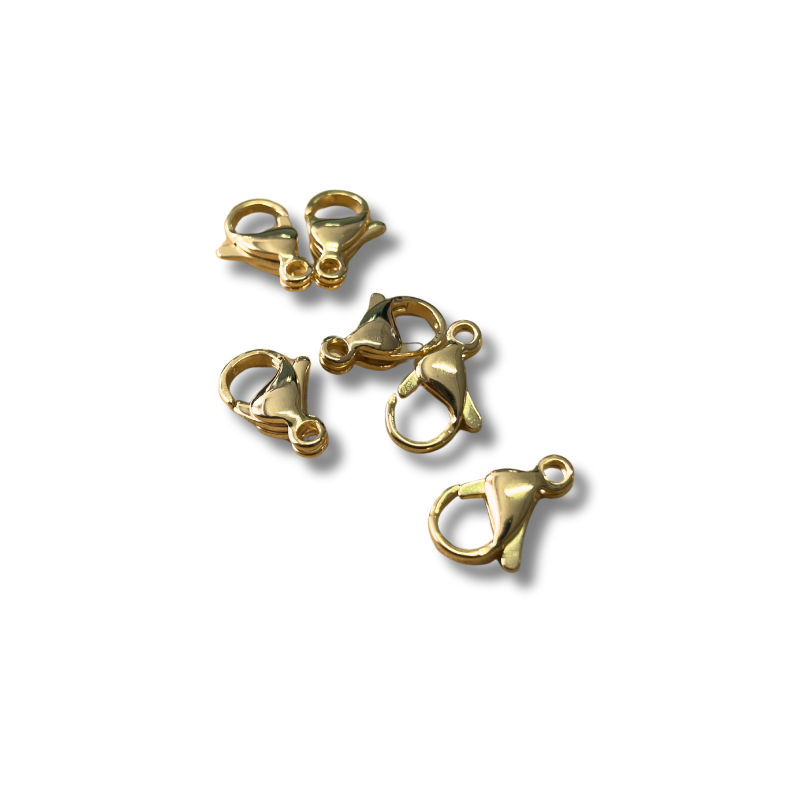 Lot de 6 Mousquetons en Acier Inoxydable Doré – 13x8x2.5mm