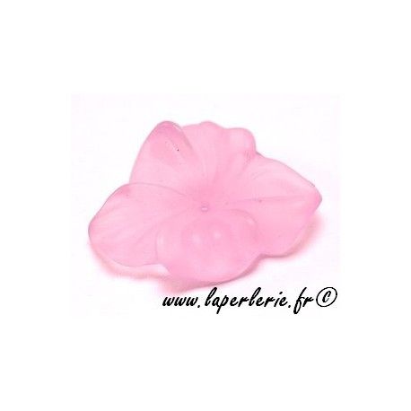 Fleur polyester 24X18mm ROSE x3  - 1