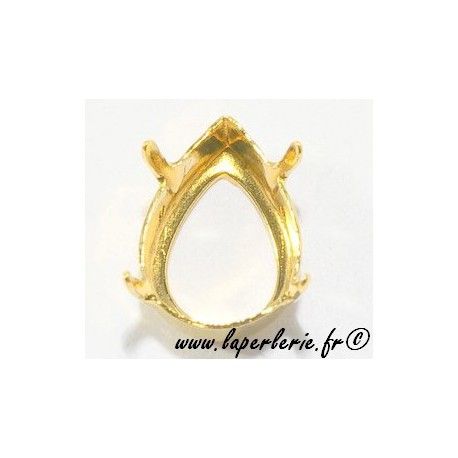 Griffe cabochon poire 4320 8X6mm DORE  - 1