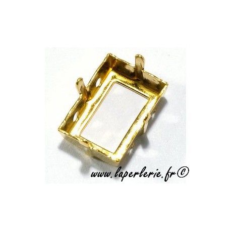 Griffe cabochon step cut 14X10mm DORE  - 1