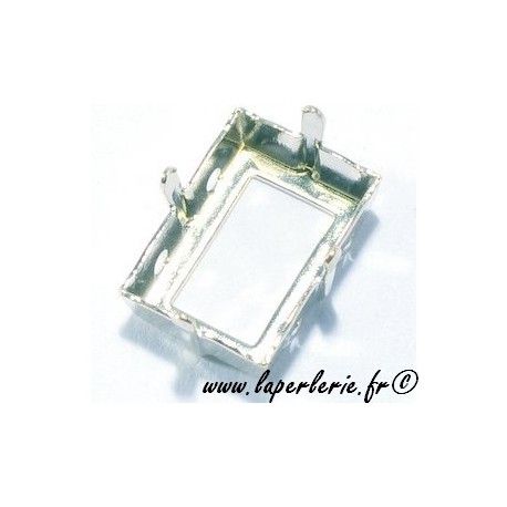 Griffe cabochon step cut 4527 18X13mm ARGENT  - 1