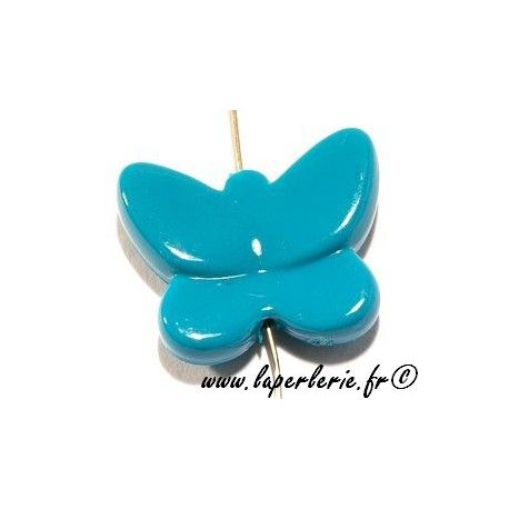 Papillon polyester 30mm BLEU CANARD x3  - 1