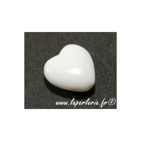 Coeur 9X9mm BLANC x5  - 1