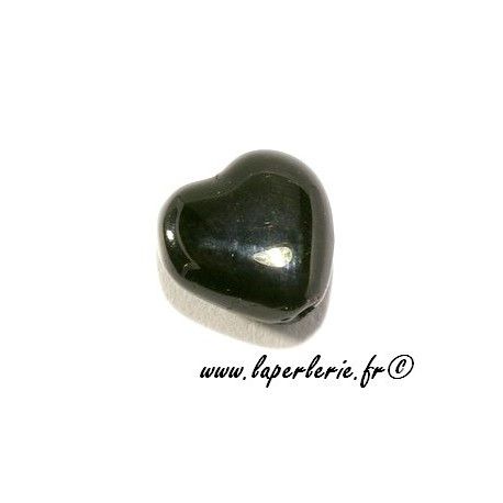 Coeur 11X11mm JET x5  - 1