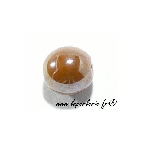 Ronde 10mm lustrée MARRON x4  - 1