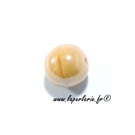 Ronde 10mm lustrée BEIGE x4  - 1