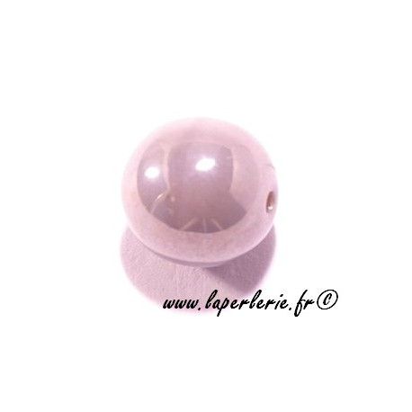 Ronde 10mm lustrée VIEUX ROSE x4  - 1
