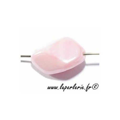 Losange aplati lustré 15X10mm ROSE x3  - 1