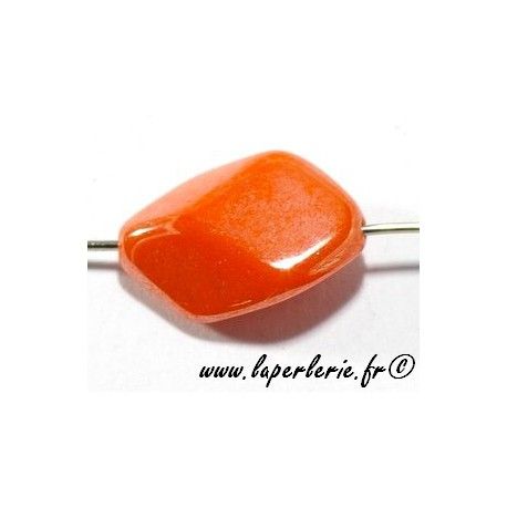 Losange aplati lustré 15X10mm ORANGE x3  - 1