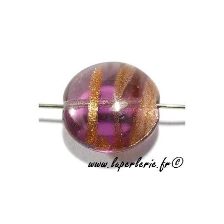 Ronde aplatie pluie d'aventurine 14mm AMETHYST  - 1