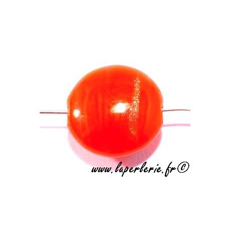 Ronde aplatie pluie d'aventurine 14mm ORANGE  - 1