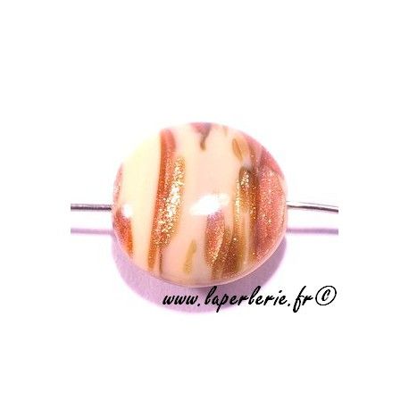 Ronde aplatie pluie d'aventurine 14mm LIGHT BEIGE  - 1