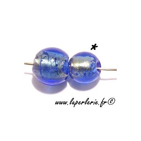 Ronde inclusion feuille d'or 8mm SAPPHIRE  - 1