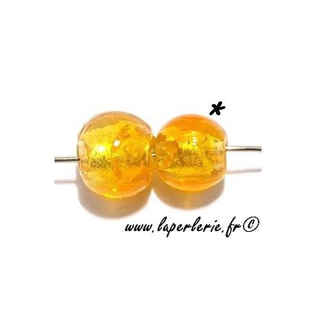 Ronde inclusion feuille d'or 8mm SUN  - 1