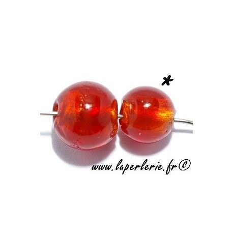 Ronde inclusion feuille d'or 8mm LIGHT SIAM  - 1