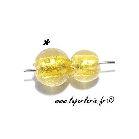 Ronde inclusion feuille d'or 10mm GOLDEN CRYSTAL  - 1