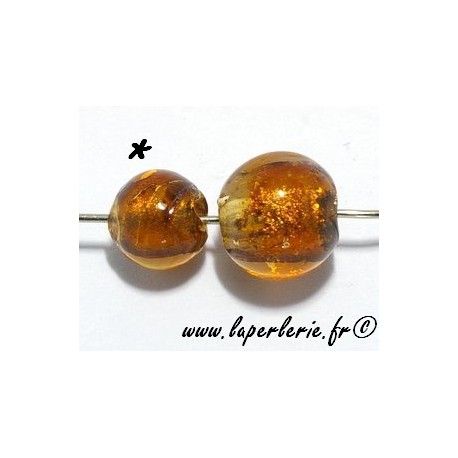 Ronde inclusion feuille d'argent 8mm COPPER  - 1