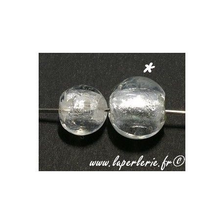 Ronde inclusion feuille d'argent 10mm CRYSTAL  - 1