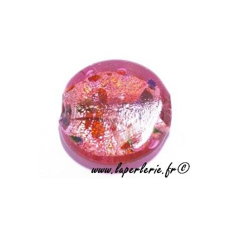 Palet 35mm inclusion feuille d'argent ROSE  - 1