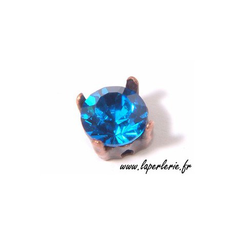 Strass pte diamant 6 mm CAPRI BLUE x2  - 1