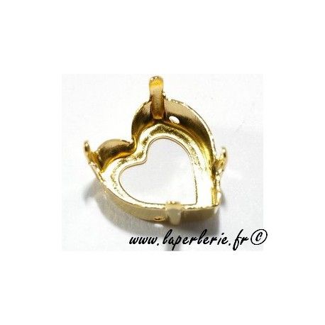 Griffe cabochon coeur 4800 11X10mm DORE  - 1