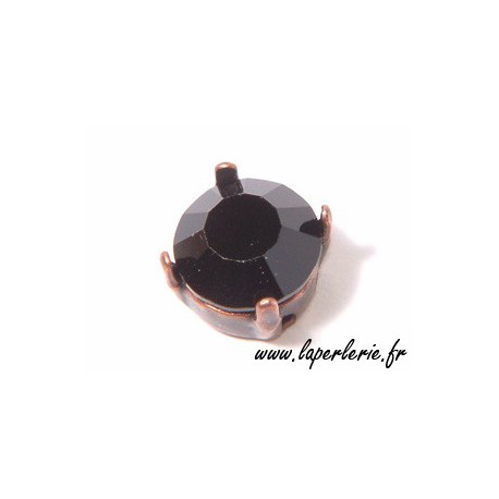 Strass pte diamant 6 mm JET x2  - 1
