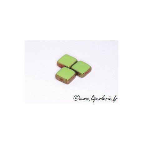 Carré tranche cuivré 8X8mm VERT POMME  - 1