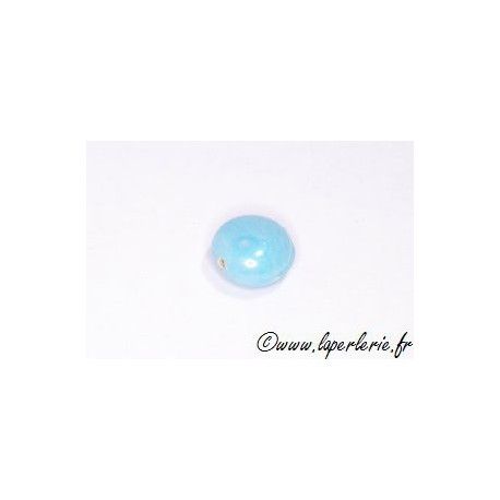 Ronde aplatie lustrée 12mm TURQUOISE x4  - 1