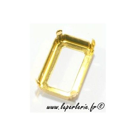 Griffe cabochon rectangle 4627 27X18.5mm DORE  - 1