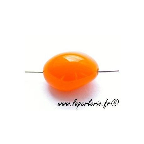 Olive irrégulière 15x11mm ORANGE OPAL x3  - 1