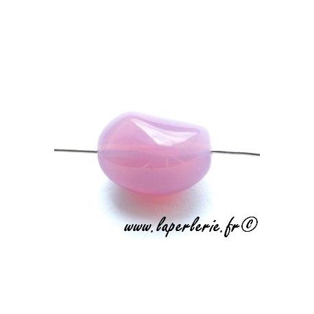 Olive irrégulière 15x11mm ROSE OPAL x3  - 1